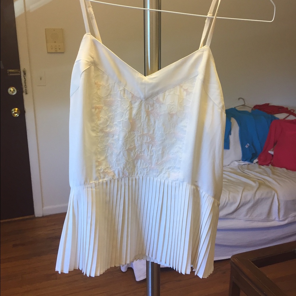 NWT pleated cream tank
