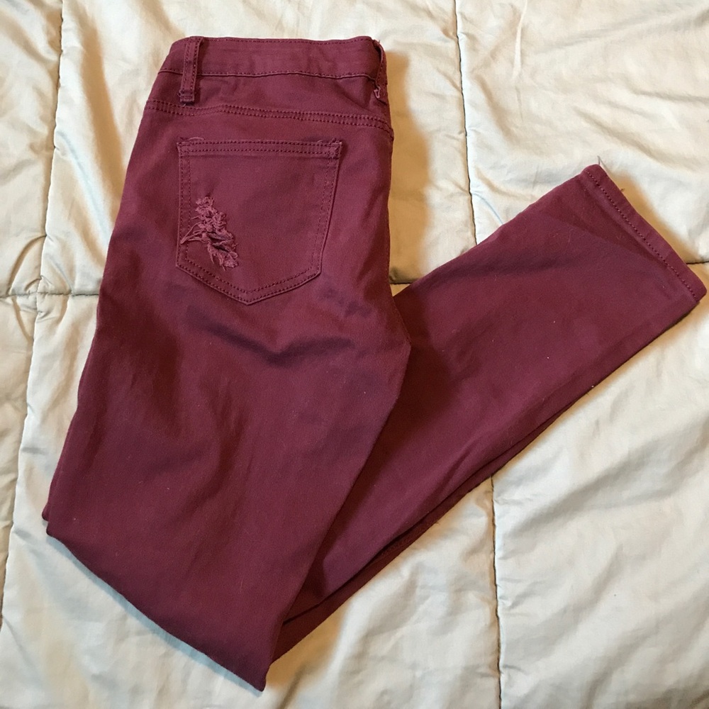 Dark Red Jeans