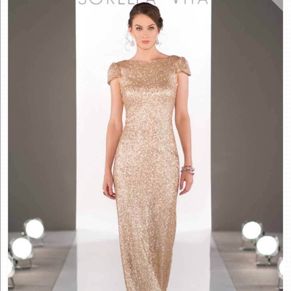 Sorella Vita 8718 Gold Sequin Gown