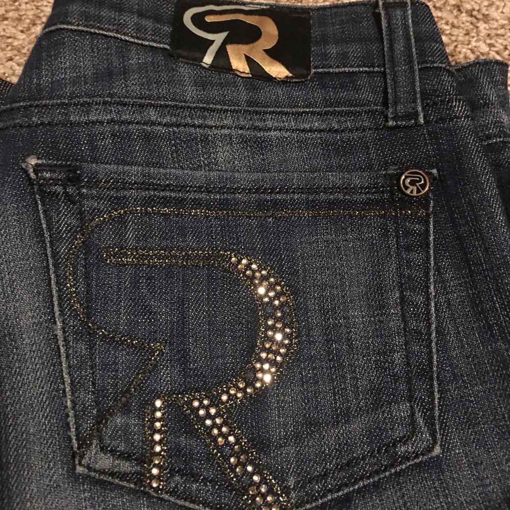 Rock and republic studded wide leg denim