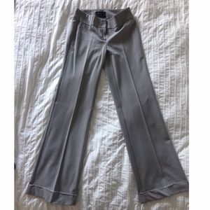 Wideleg Cuffed Gray Trousers