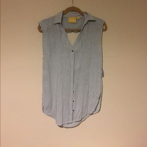 MAEVE sleeveless button up with open back detail