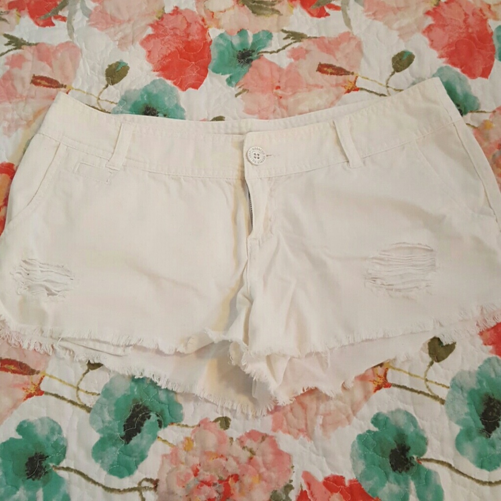 SOLD! Distressed White Shorts