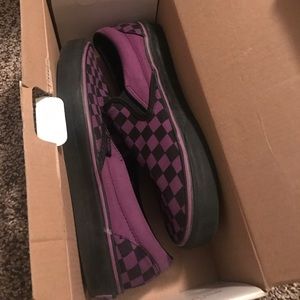 Purple checkered Vans