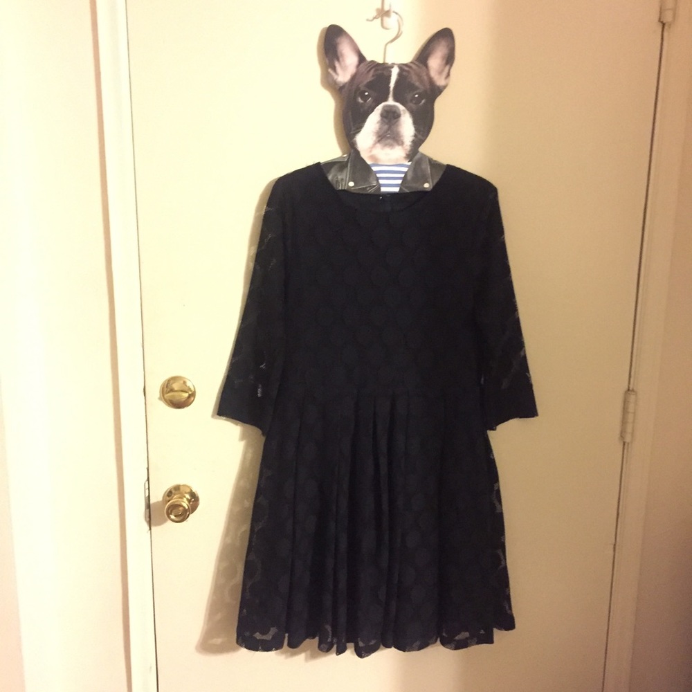 H&M Black polka dot pattern lace dress