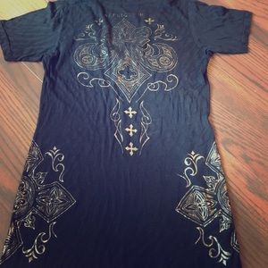 Affliction Zebra V Neck size M