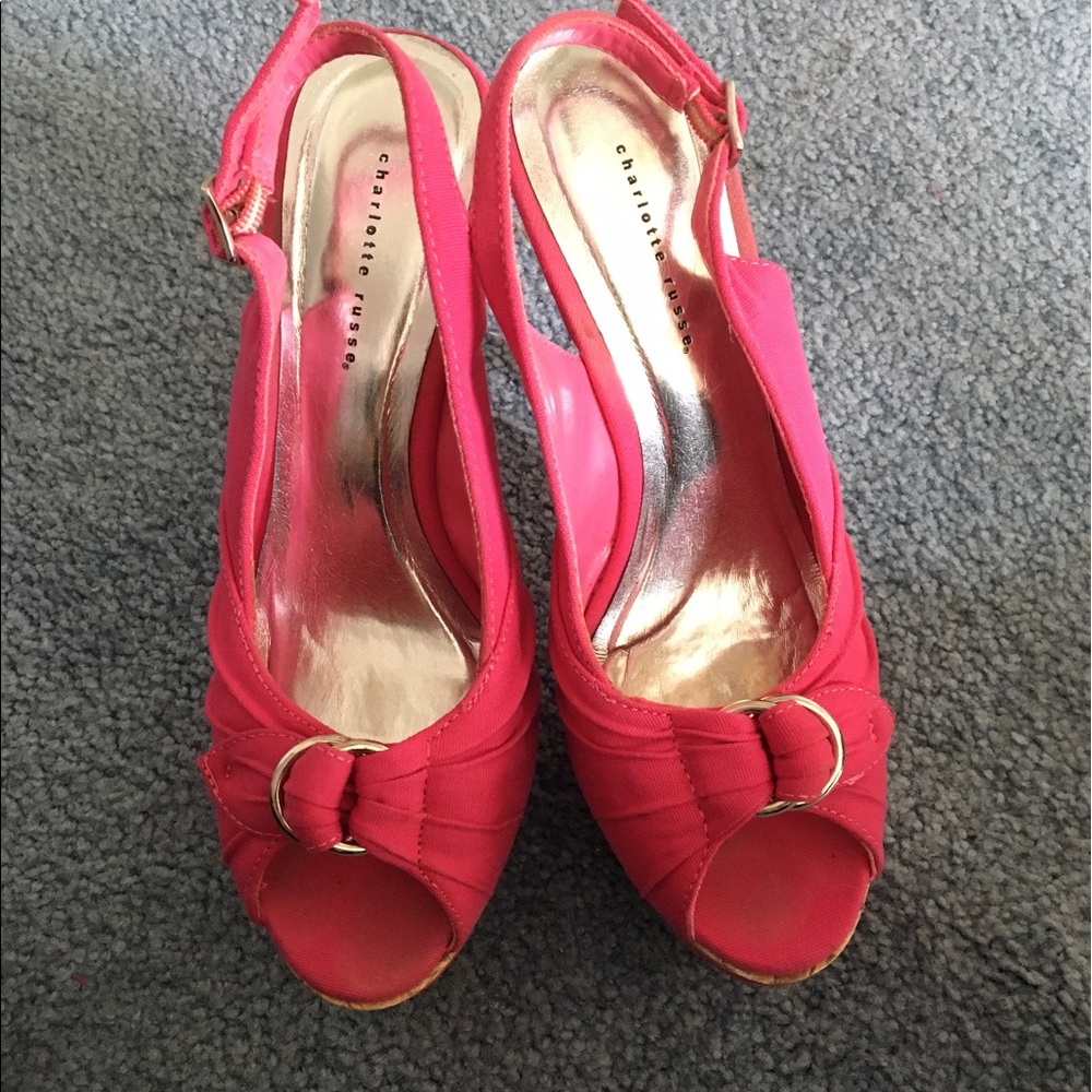 Pink pop toe high heels