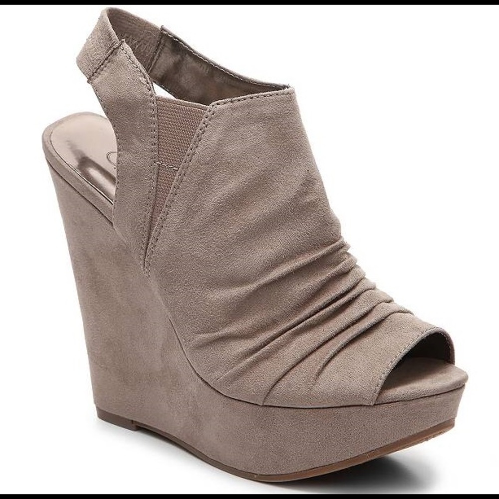 New Carlos Santana sz 8 grey open toe wedge