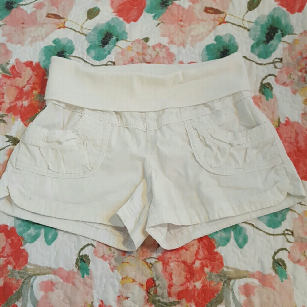 SOLD Foldover White Shorts