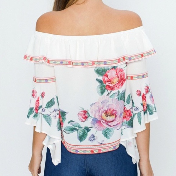 Emma Off Shoulder Bell Sleeve Blouse - Picture 2 of 4