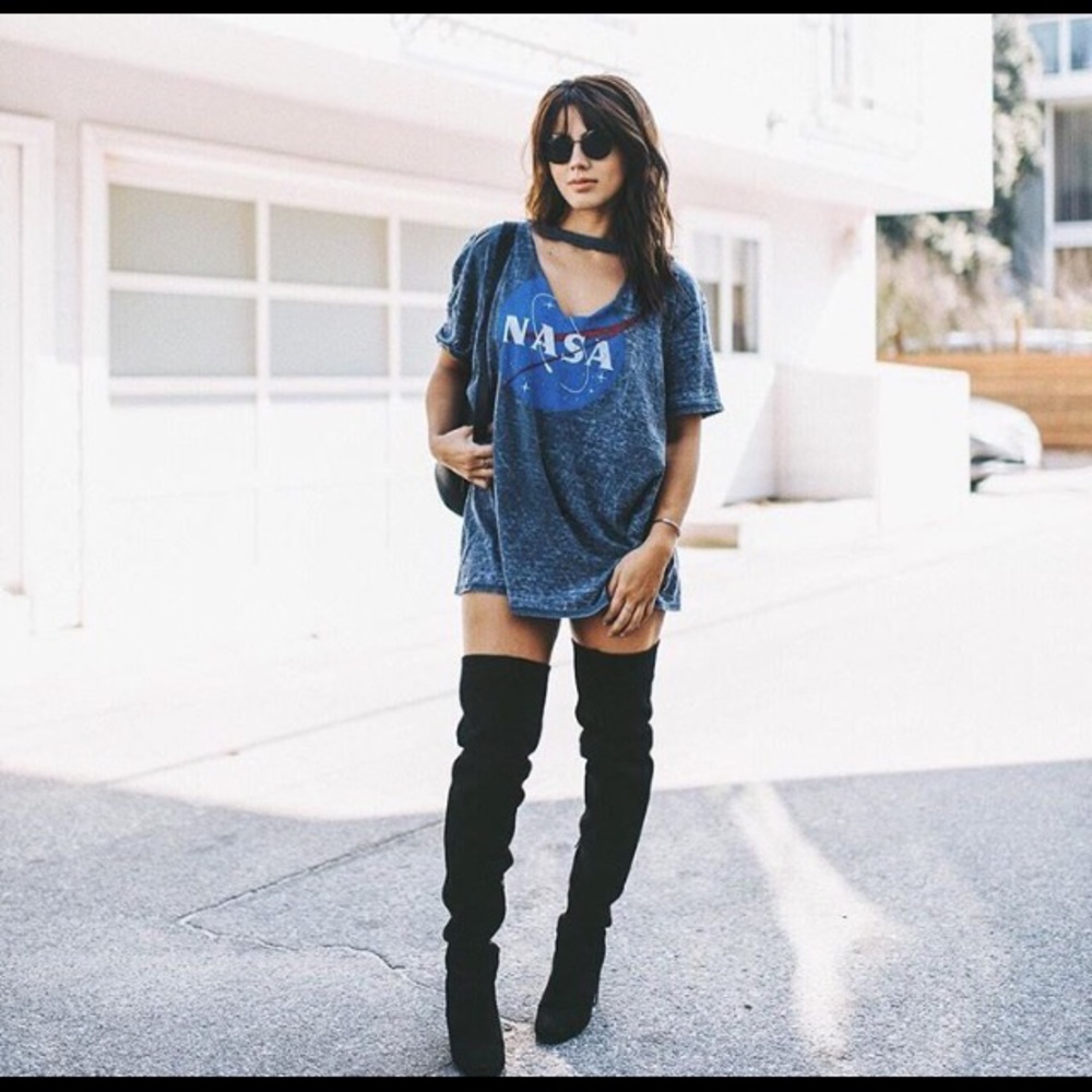 Black Suede Thigh High Boots