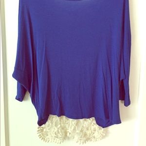 Boutique top with lace back detail