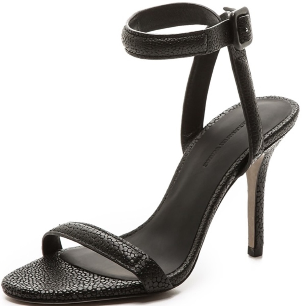 Alexander Wang Black Antonia Textured Heels | 40.5
