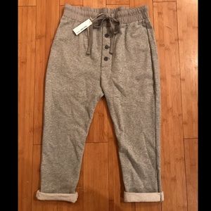 James Perse cropped heather grey pants, size 0