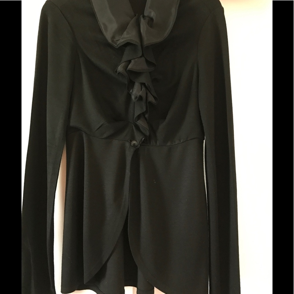 Ella Moss Knit Ruffle Collar Jacket