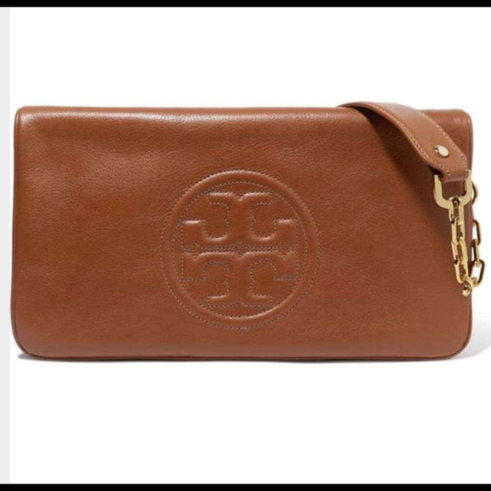 Tory Burch Reva Chain-trimmed Leather Shoulder Bag