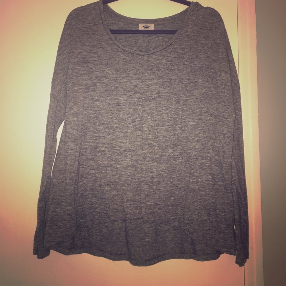 Grey Long sleeve flowy top
