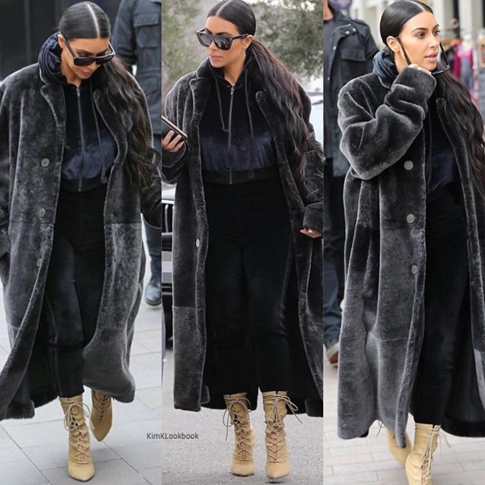 Kim k inspired black velvet suit