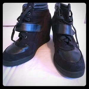 Lace up sneaker wedges size 8 1/2