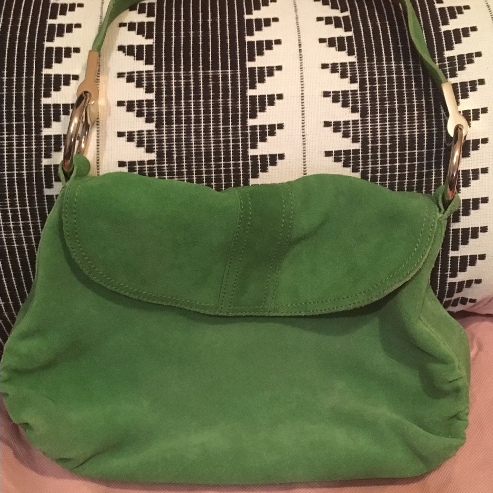 Antonio Melani Green Suede Shoulder Bag