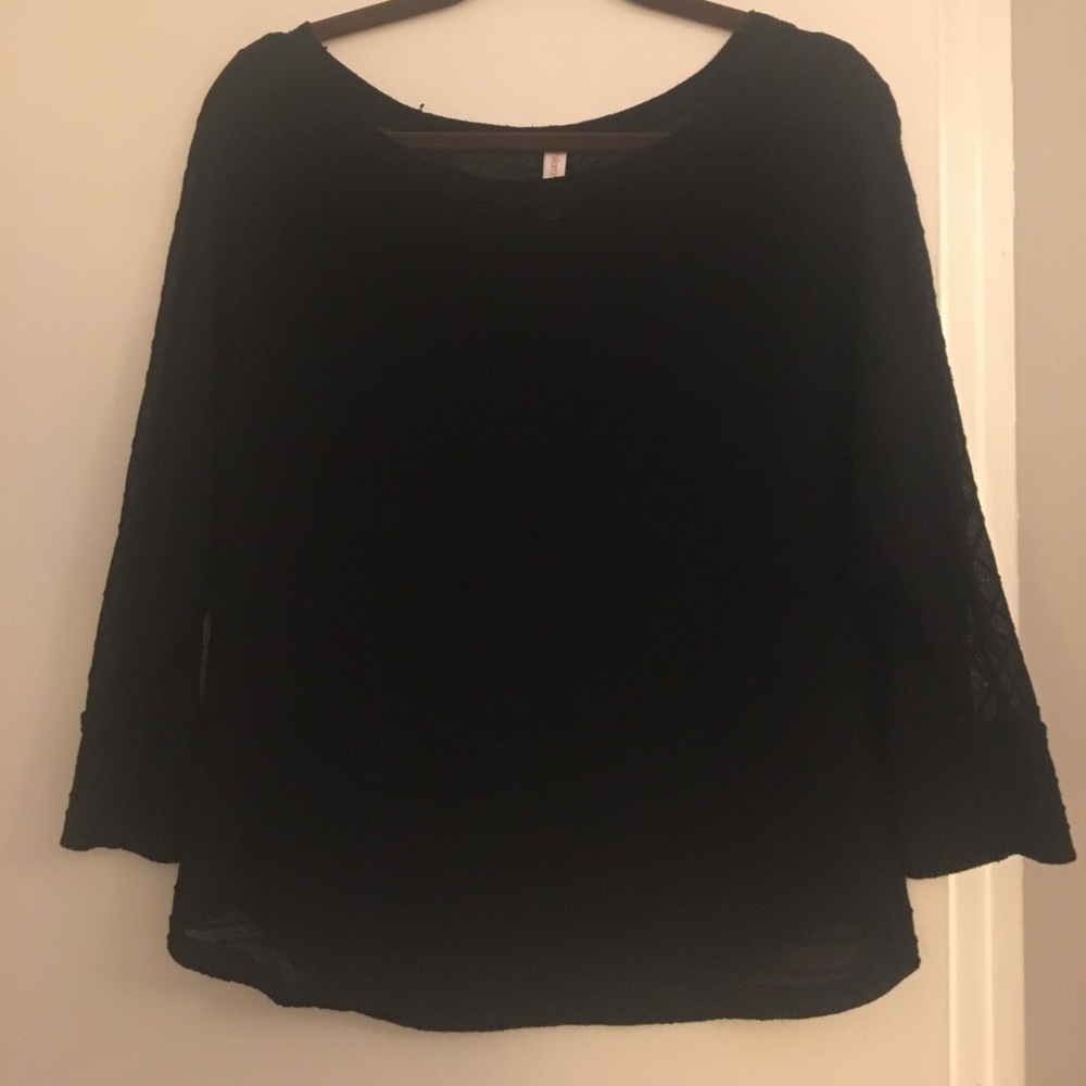 Black Sheer flowy top
