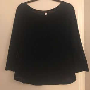 Black Sheer flowy top