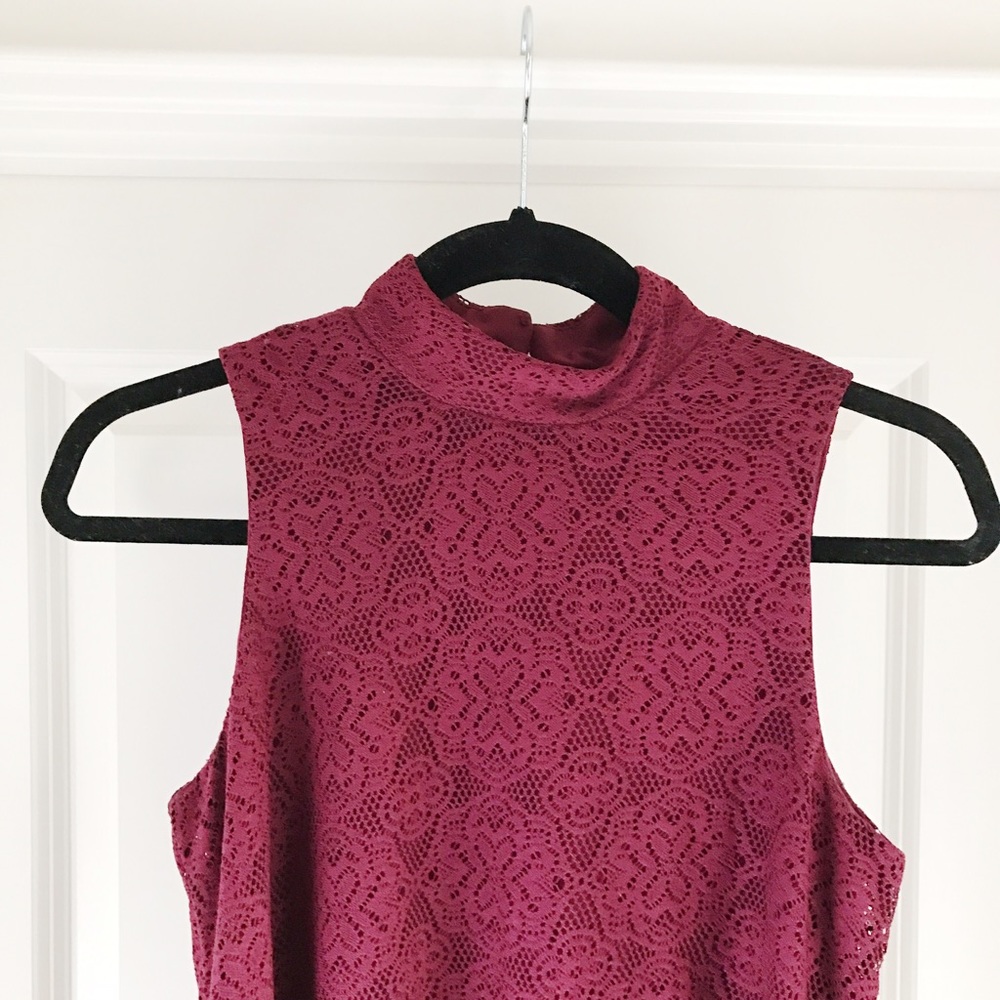 Lace Burgundy Shift Dress