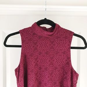 Lace Burgundy Shift Dress