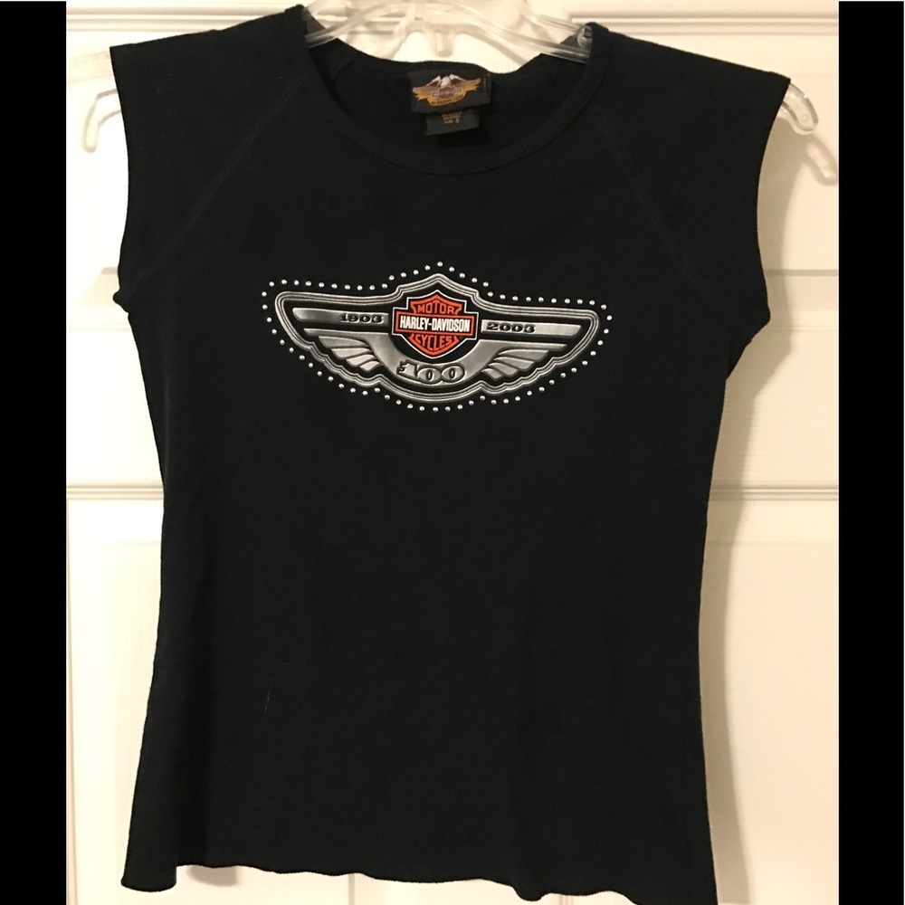 Harley Davidson Silver Stud Logo Tee