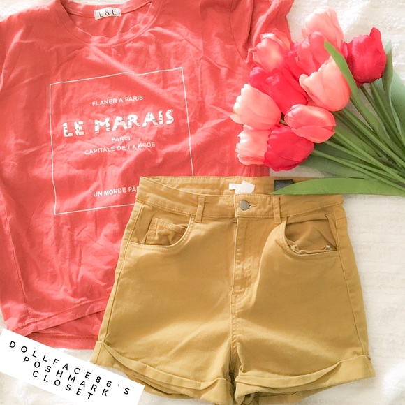 H&M Pants - High Waist Olive Stretchy Shorts
