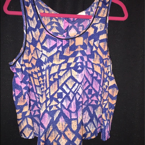 Tribal printed purple tank. - Picture 1 of 2