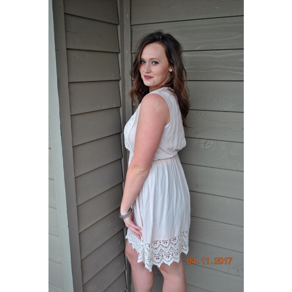 Brand new White and cream crochet boutique dress!