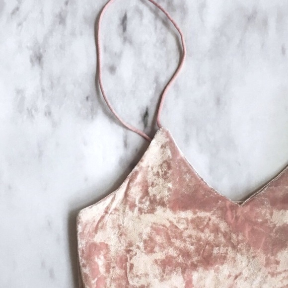 baby pink velvet slip dress - Picture 4 of 5