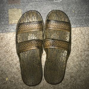 NEW brown leather slip on shoes