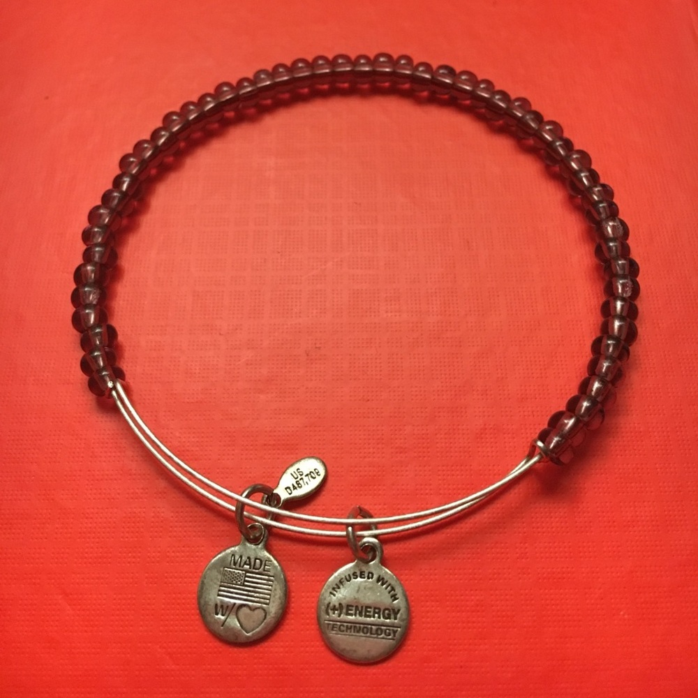 Purple Beaded 'A&A' Bracelet