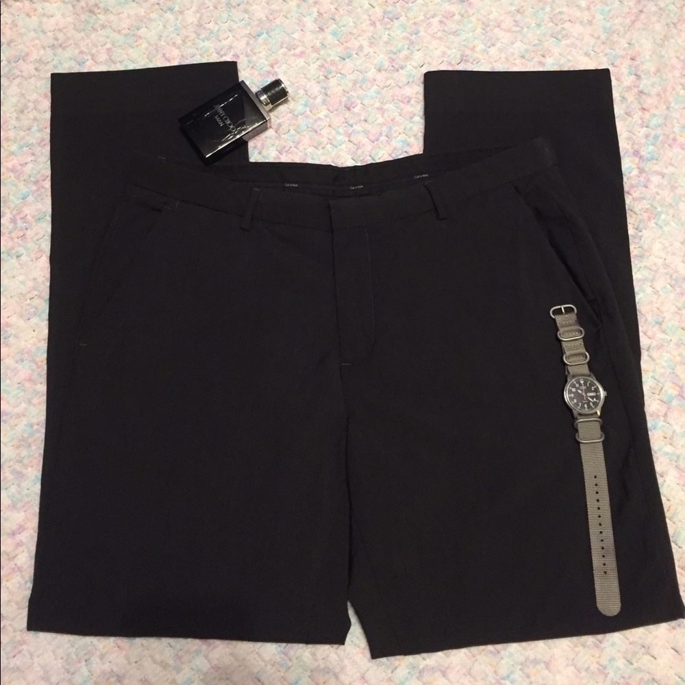 Men's Calvin Klein Slim-Fit black dress pants