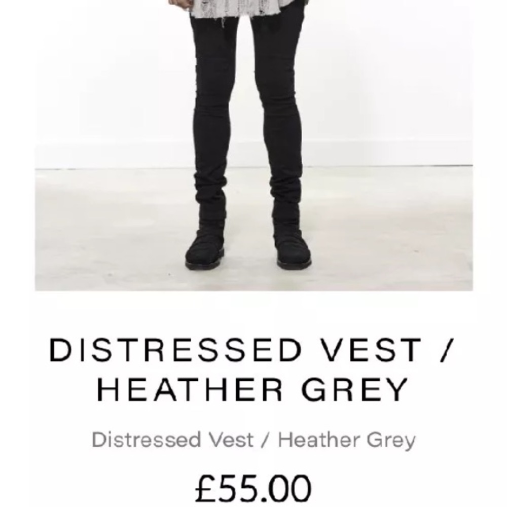 Other uk distressed Heather grey tank vest - Picture 2 of 5