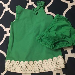 Janie and Jack green dress 6-12 month