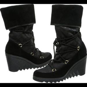 Coach Monogram Suede Trim Wedge (Size 7) Brown