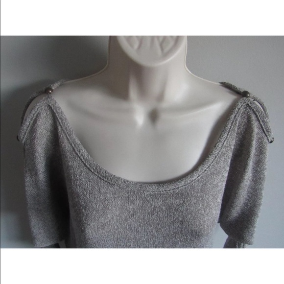 F21 Gray Open Shoulder Sweater - Picture 3 of 5