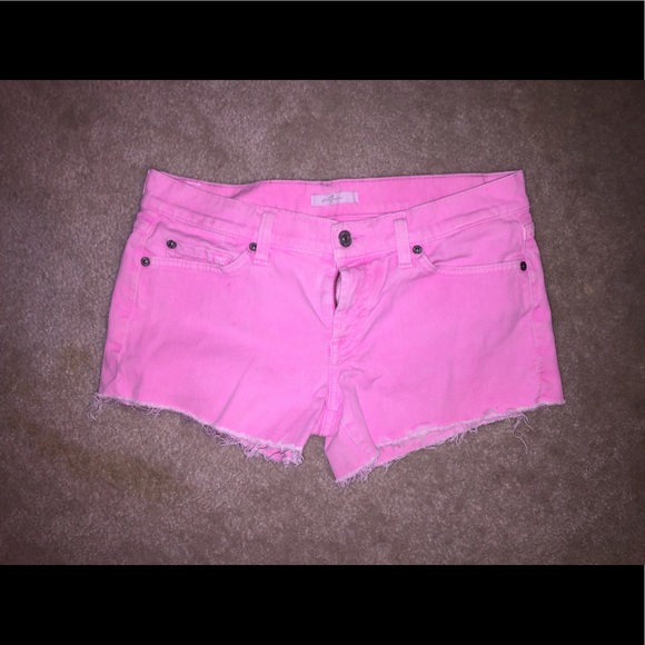 Hot pink cut off jean shorts - Picture 1 of 2