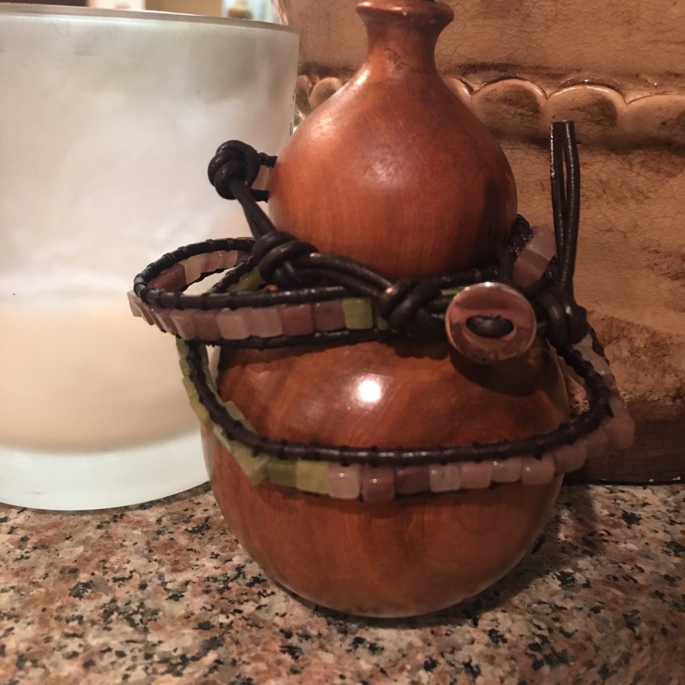 Lulu Dharma Leather Wrap Bracelet chan Luu style