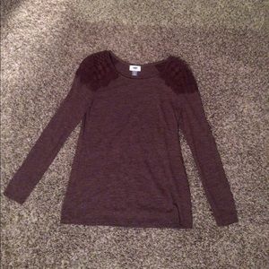 Old Navy, lace detailing on shoulders, long sleeve