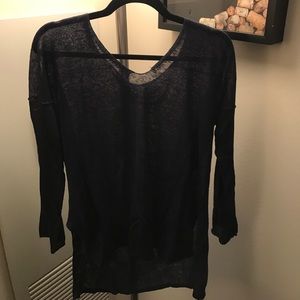 Navy blue linen sweater