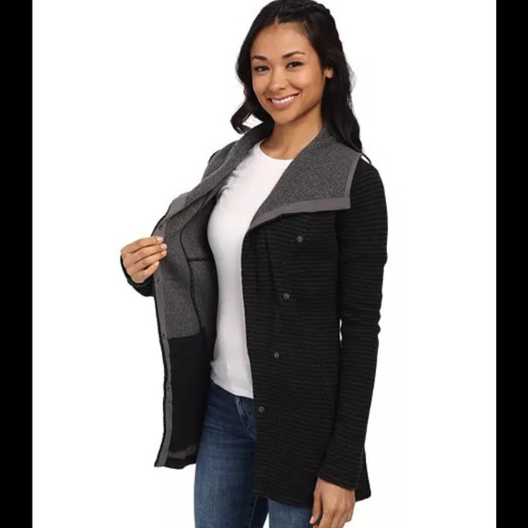 PrAna Milana Jacket Coat Striped Coal - Picture 3 of 5