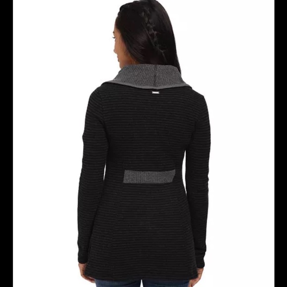 PrAna Milana Jacket Coat Striped Coal - Picture 4 of 5