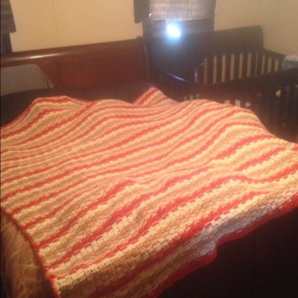 Basket weave crochet blanket