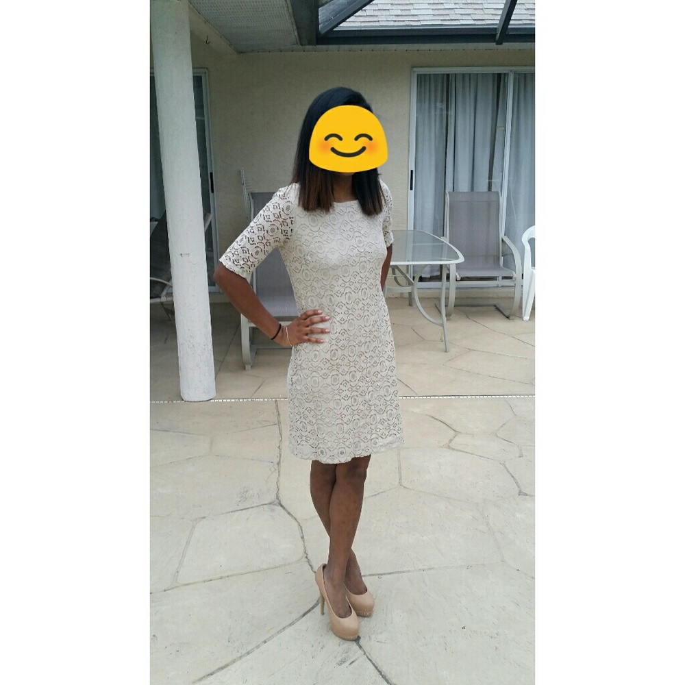 Lace light beige dress