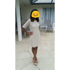 Lace light beige dress