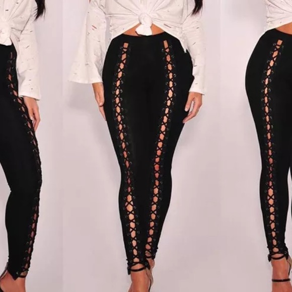 Sexy Lace Up Skinny Pants - Picture 2 of 5